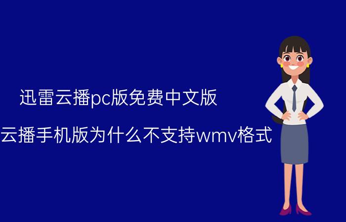 迅雷云播pc版免费中文版 迅雷云播手机版为什么不支持wmv格式？